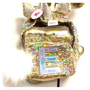 Mini backpack purse with a big E!
